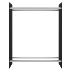 Rastel lemne de foc negru 80x35x100 cm sticlă securizată