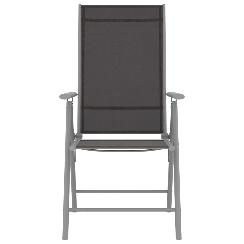 Set mobilier bistro, 3 piese, argintiu, aluminiu și textilenă