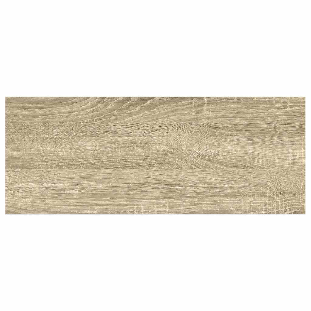 Rafturi perete suspendate 2 buc. alb/stejar 60x23,5x3,8 cm MDF