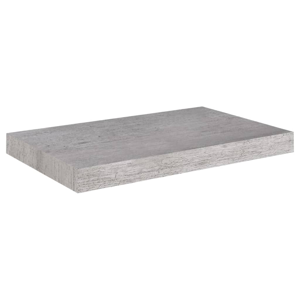 Rafturi de perete suspendate 2 buc. gri beton 50x23x3,8 cm MDF