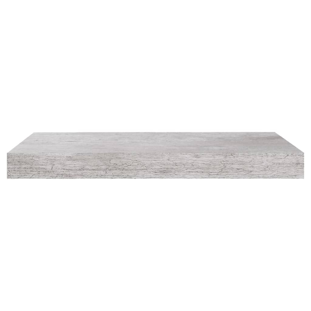 Rafturi de perete suspendate 2 buc. gri beton 50x23x3,8 cm MDF