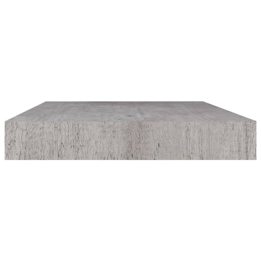 Rafturi de perete suspendate 2 buc. gri beton 50x23x3,8 cm MDF