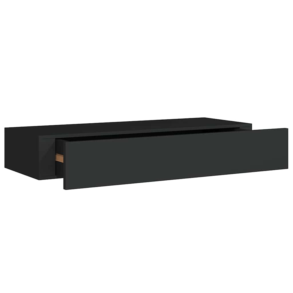 Dulap de perete cu sertar, negru, 60x23,5x10 cm, MDF
