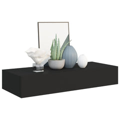 Dulapuri de perete cu sertare 2 buc. negru 60x23,5x10 cm MDF