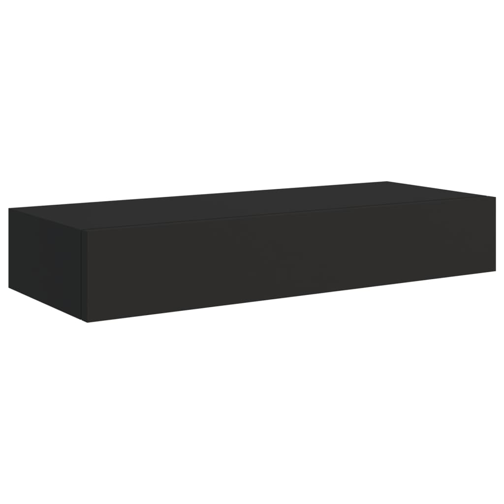 Dulapuri de perete cu sertare 2 buc. negru 60x23,5x10 cm MDF