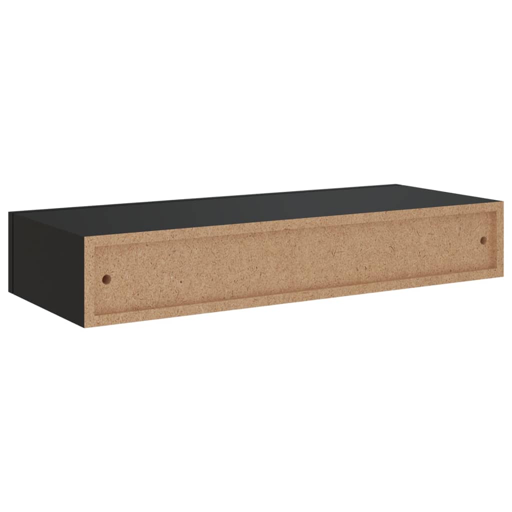 Dulapuri de perete cu sertare 2 buc. negru 60x23,5x10 cm MDF