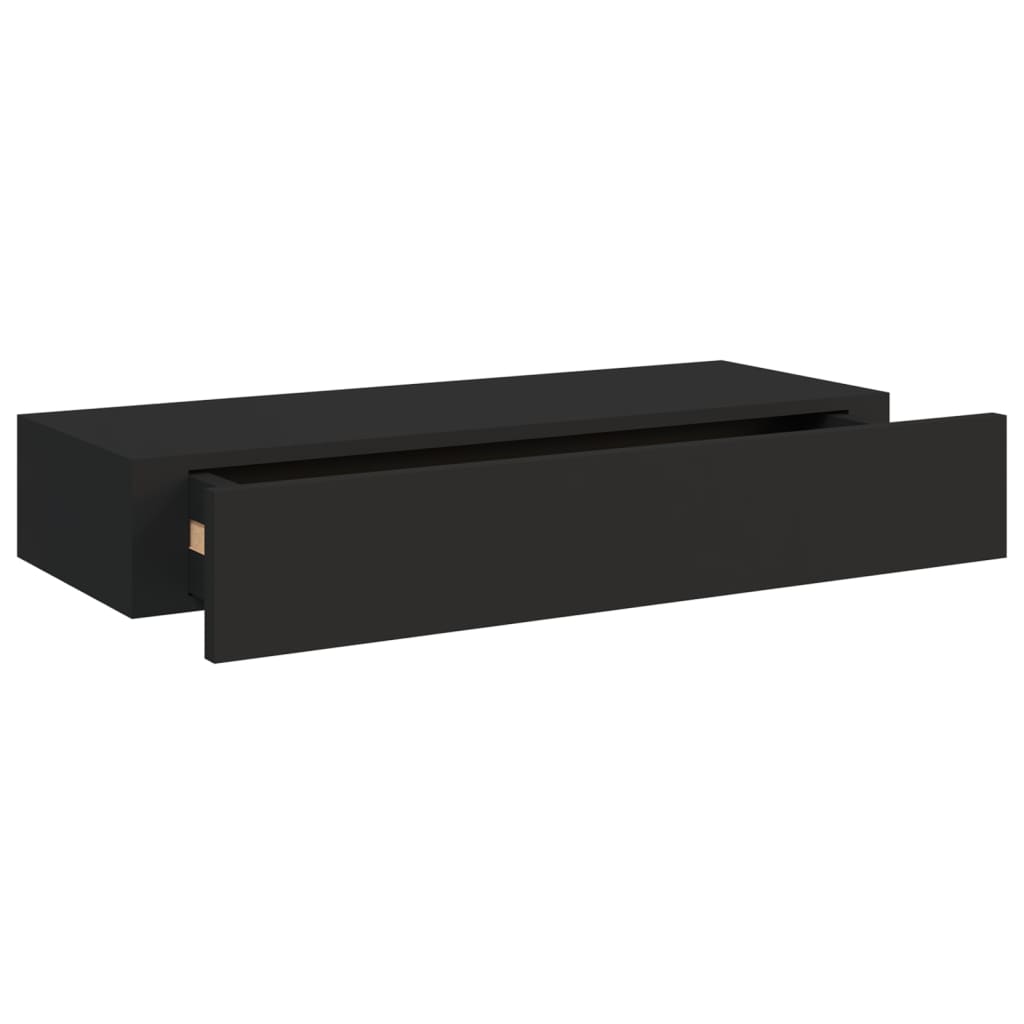 Dulapuri de perete cu sertare 2 buc. negru 60x23,5x10 cm MDF