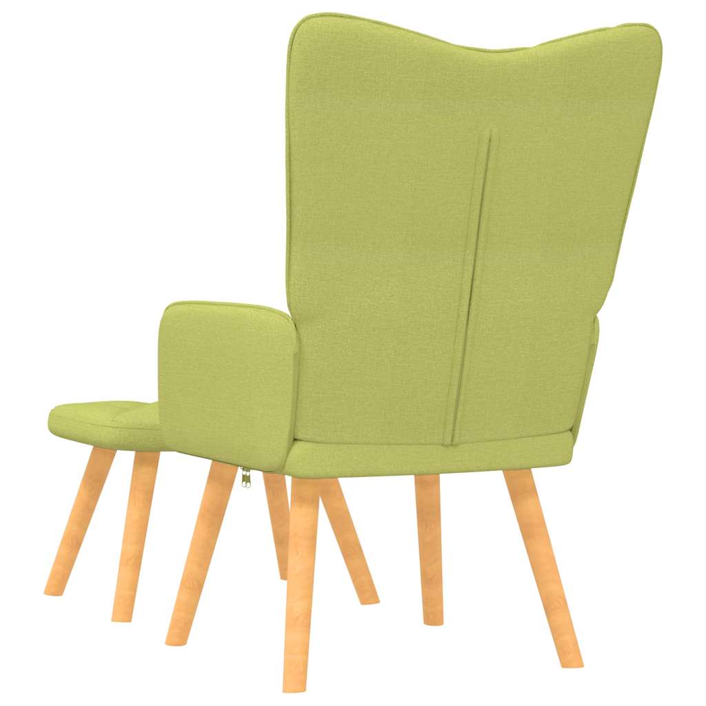 Scaun de relaxare cu taburet, verde, textil