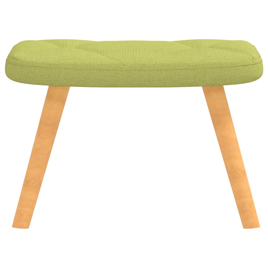 Scaun de relaxare cu taburet, verde, textil