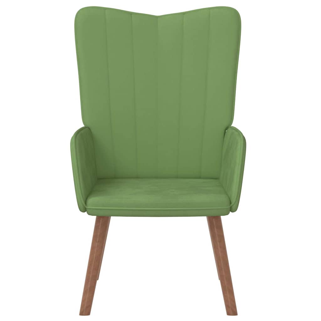 Scaun de relaxare, verde deschis, catifea