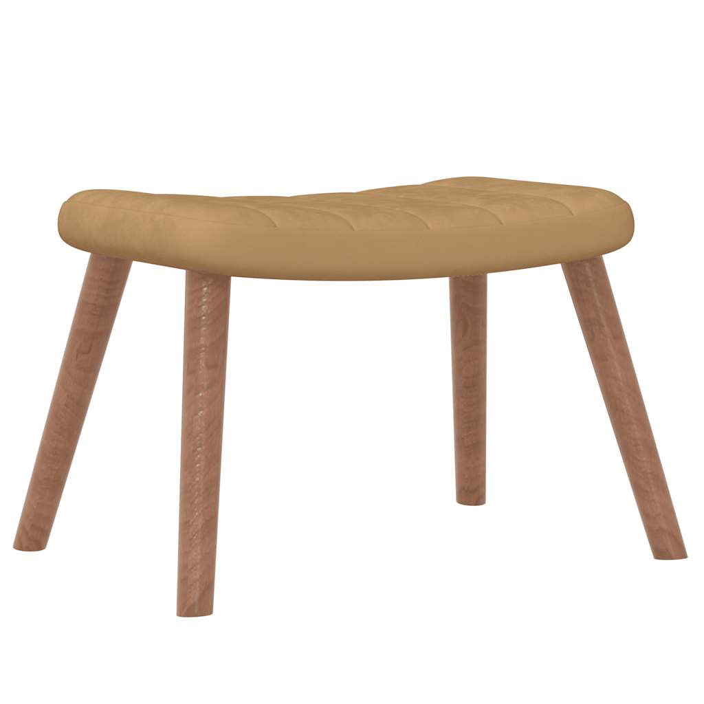 Scaun balansoar cu taburet, maro, catifea