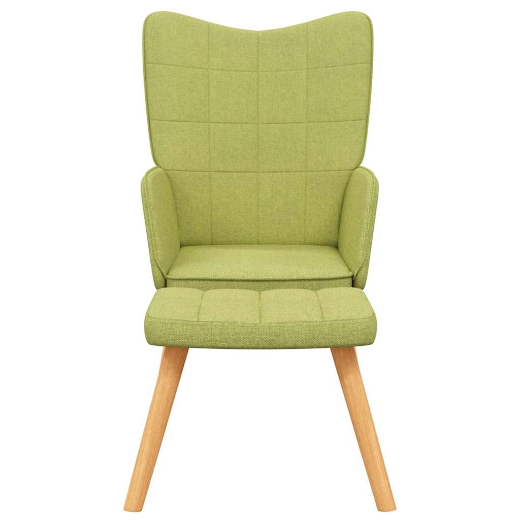 Scaun de relaxare cu taburet, verde, textil