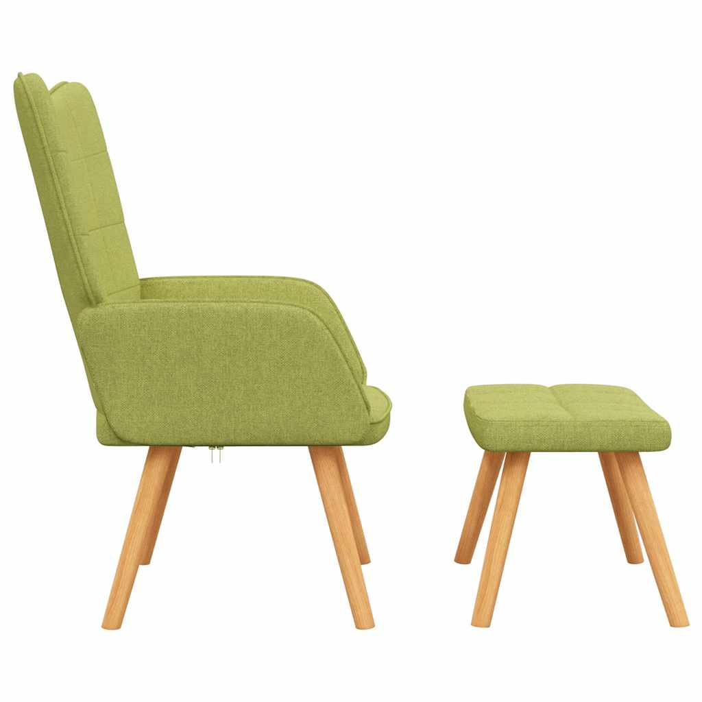 Scaun de relaxare cu taburet, verde, textil