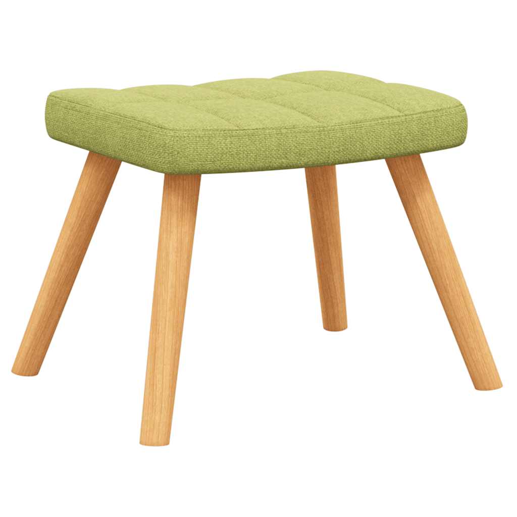 Scaun de relaxare cu taburet, verde, textil