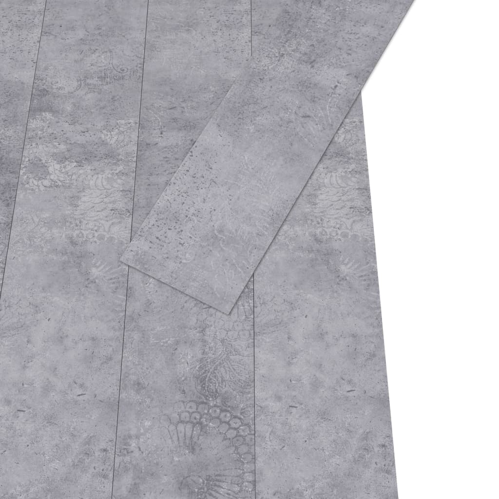 Plăci pardoseală autoadezive, gri ciment, 5,21 m², 2 mm, PVC