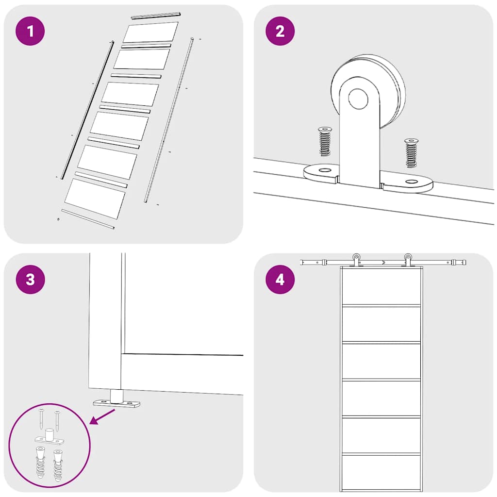 Ușă glisantă, negru, 76x205 cm, sticlă ESG și aluminiu
