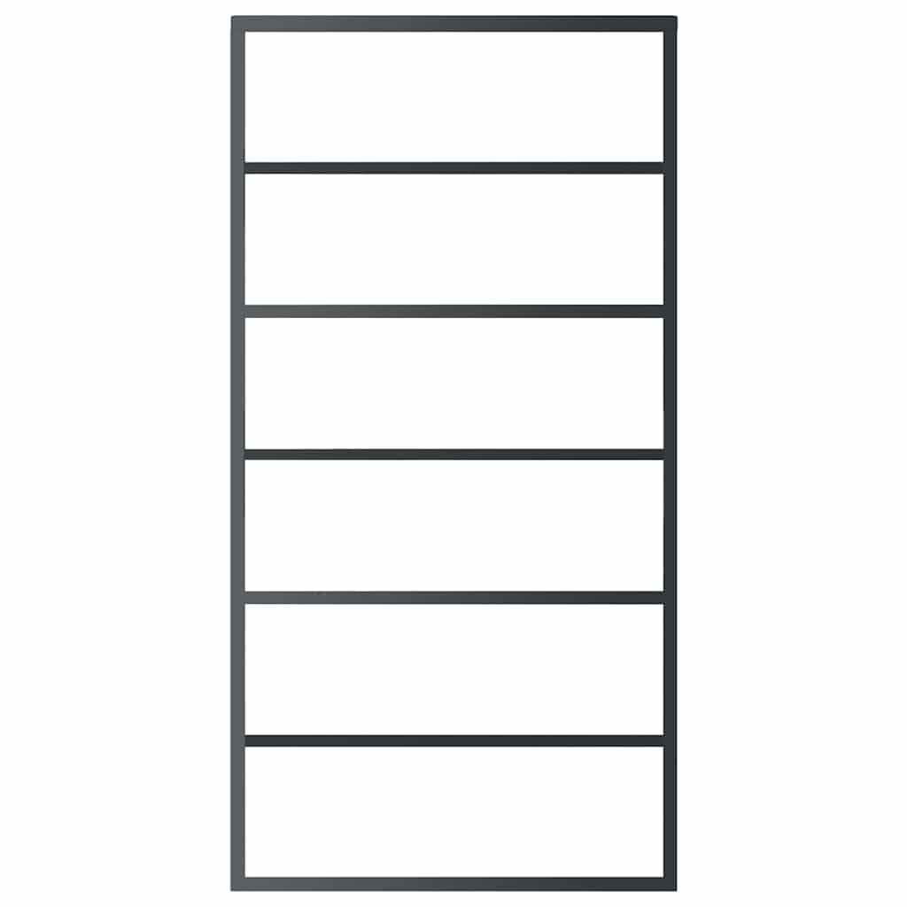 Ușă glisantă, negru, 102x205 cm, sticlă ESG și aluminiu