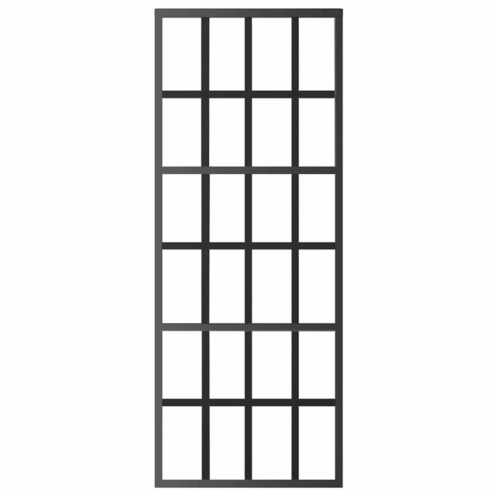 Ușă glisantă, negru, 76x205 cm, sticlă ESG și aluminiu
