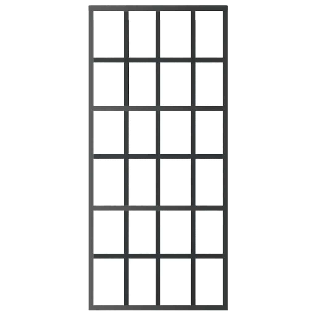 Ușă glisantă, negru, 90x205 cm, sticlă ESG și aluminiu