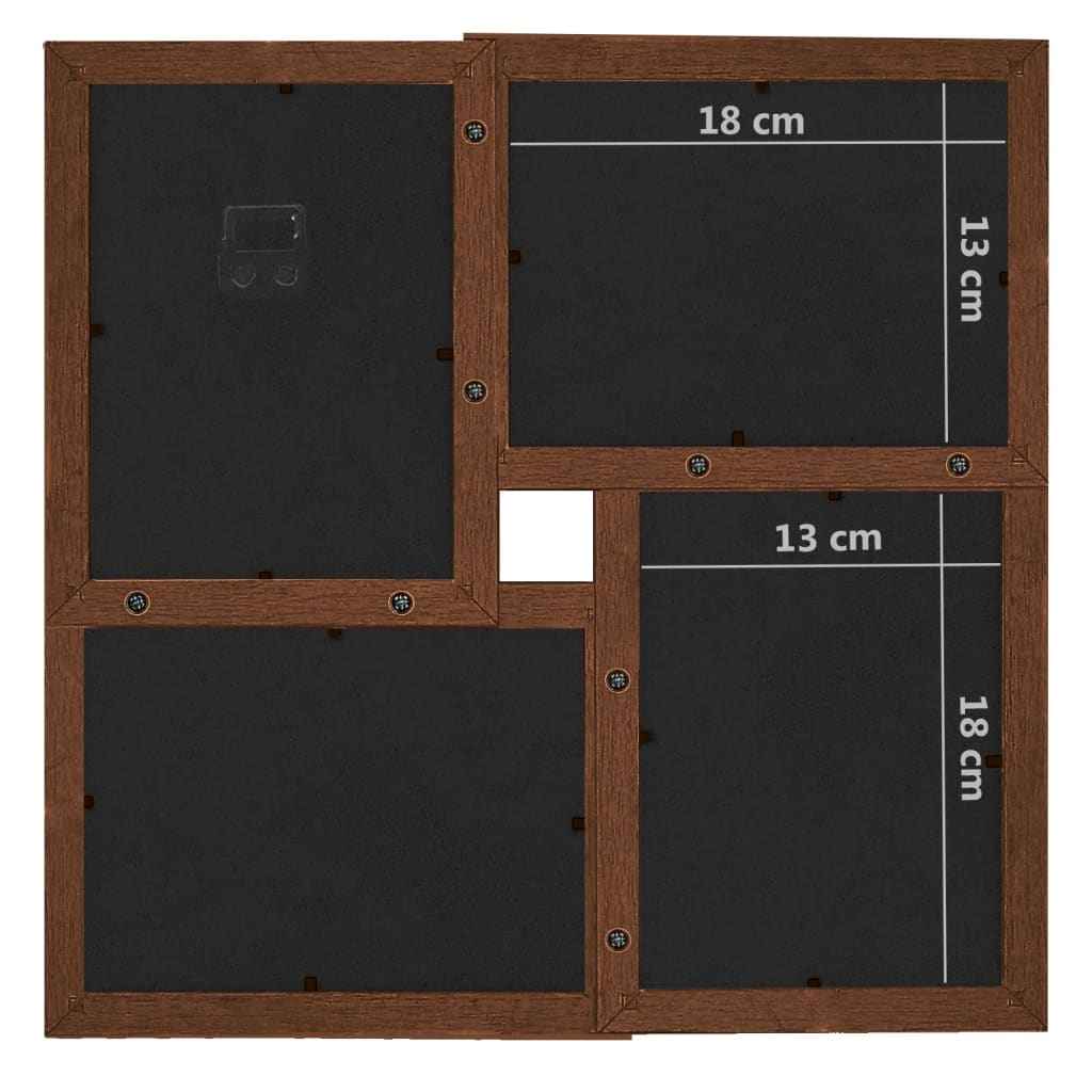 Ramă foto colaj, maro închis, 24 x foto (13x18 cm), MDF