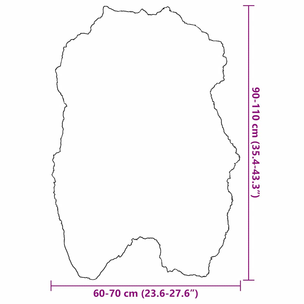 Husă de scaun piele de oaie islandeză, negru, 70x110 cm