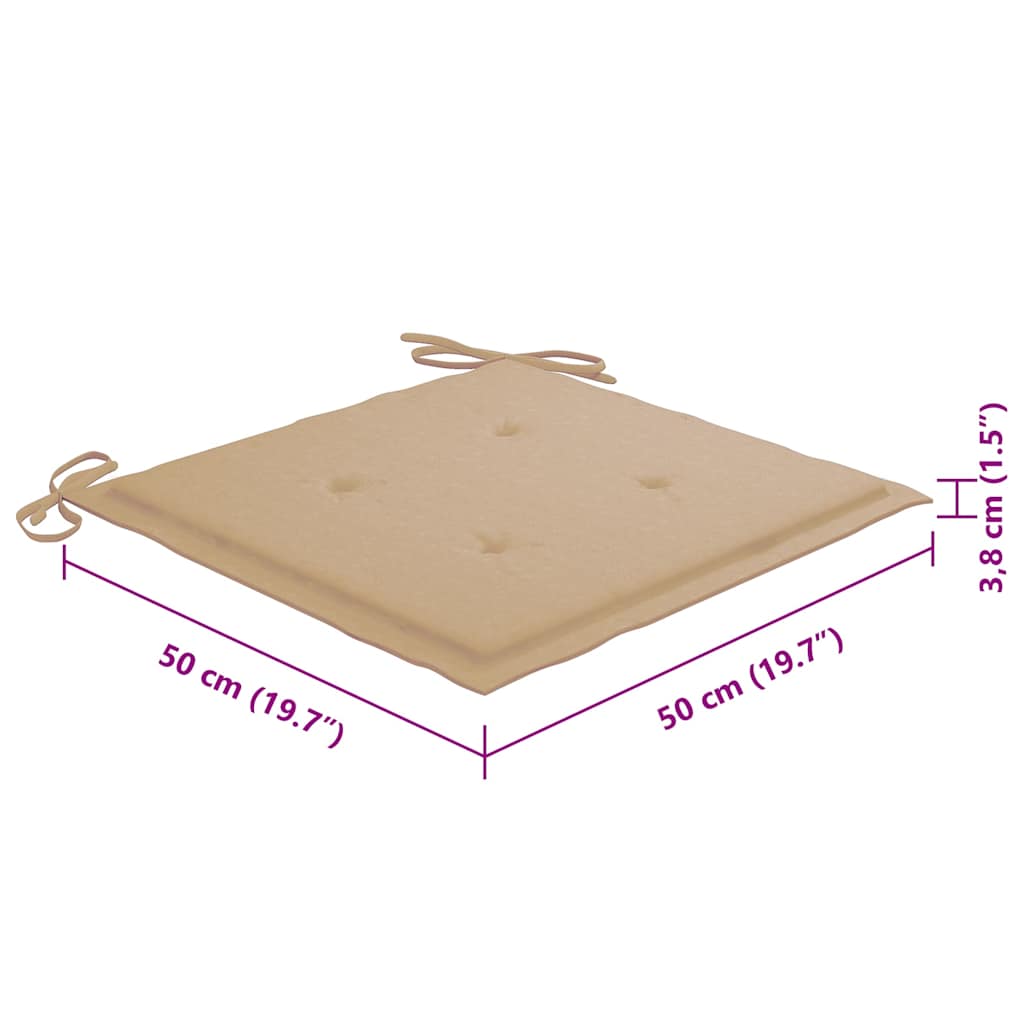 Scaune de exterior cu perne, 6 buc., lemn masiv de acacia