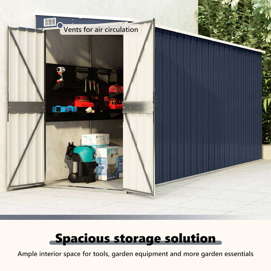 Șopron grădină/montaj perete antracit 118x382x178 cm oțel