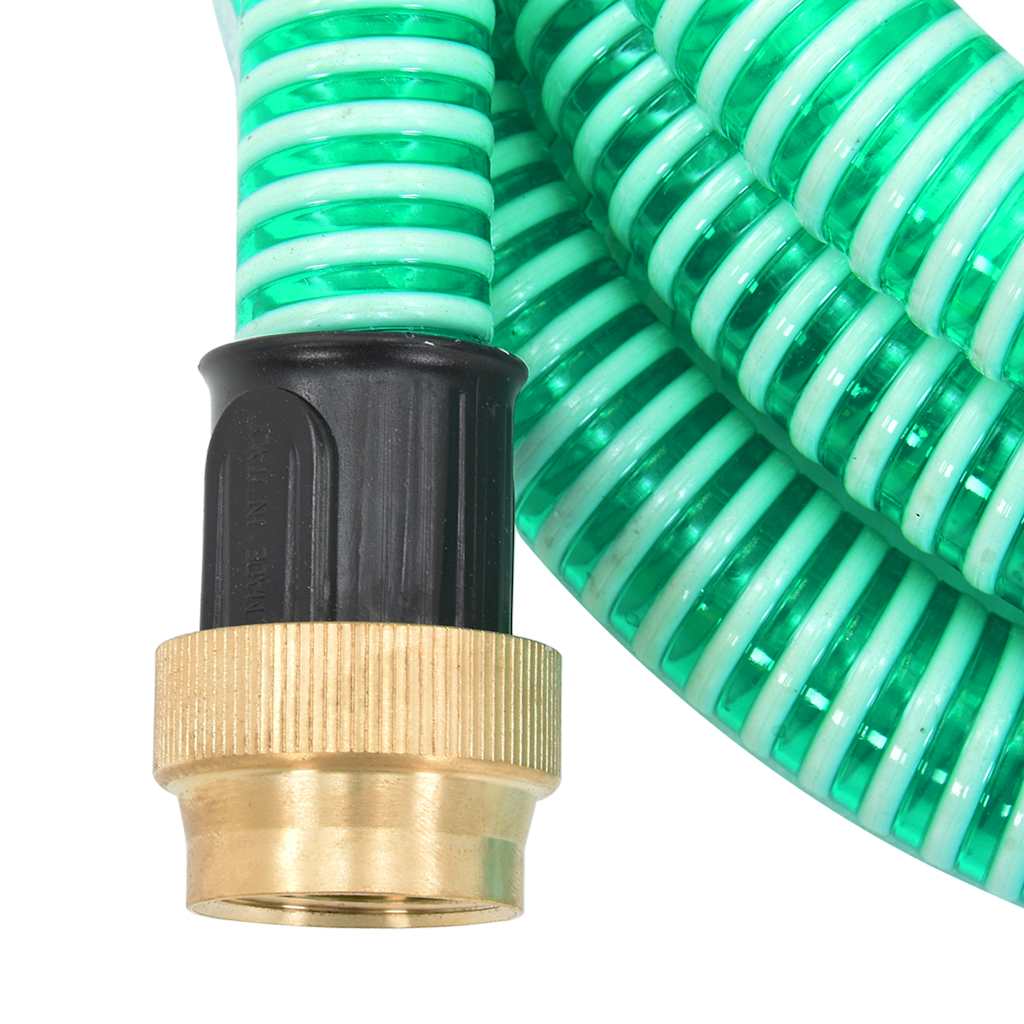 Furtun de aspirație cu racorduri din alamă, verde 1,1" 25 m PVC
