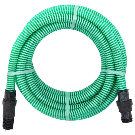 Furtun de aspirație cu racorduri din PVC, verde 1,1" 4 m, PVC