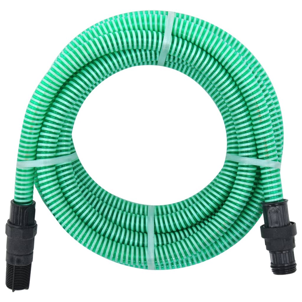 Furtun de aspirație cu racorduri din PVC, verde 1" 7 m, PVC