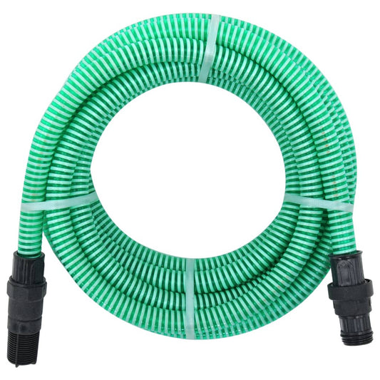 Furtun de aspirație cu racorduri din PVC, verde 1" 7 m, PVC
