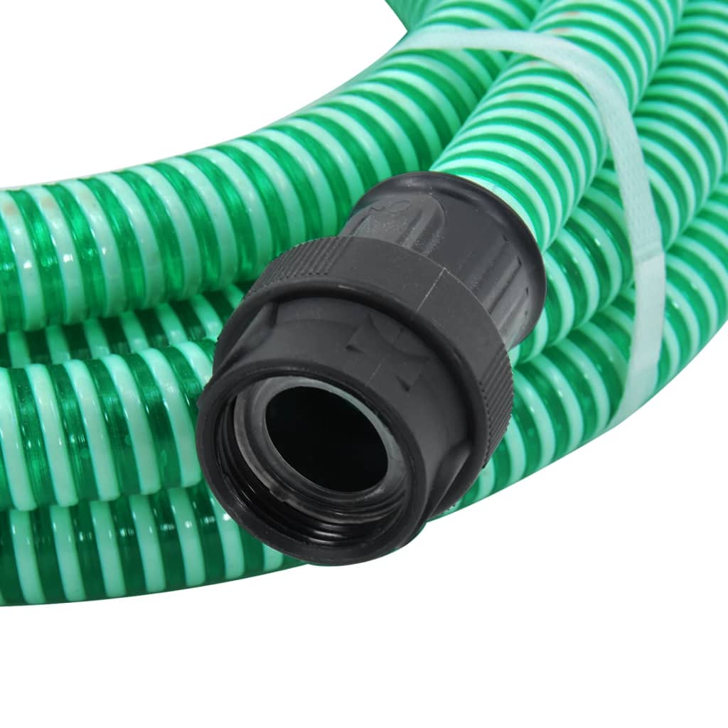 Furtun de aspirație cu racorduri din PVC, verde 1" 7 m, PVC
