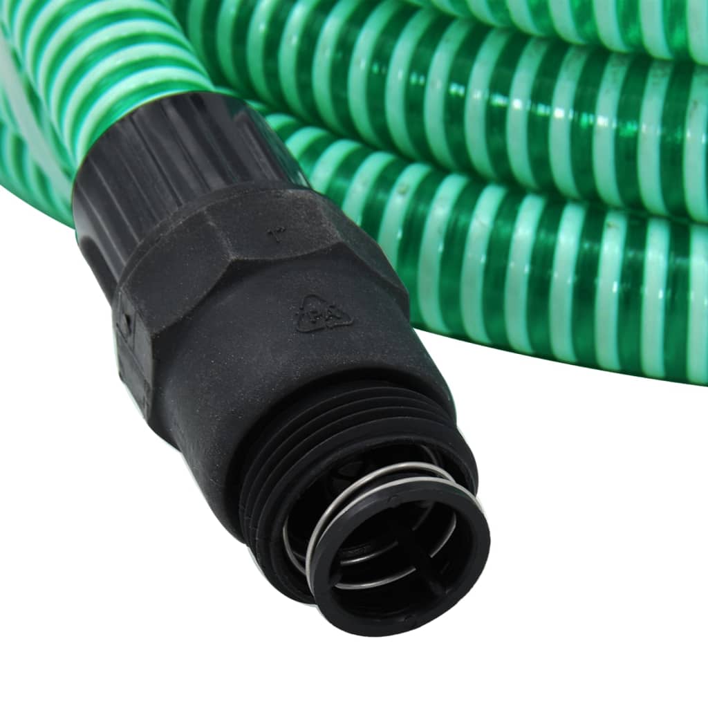 Furtun de aspirație cu racorduri din PVC, verde 1" 7 m, PVC