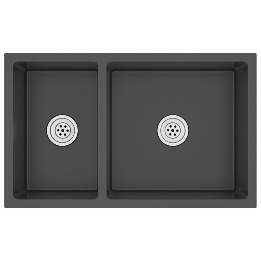 Chiuvetă de bucătărie, negru, oțel inoxidabil