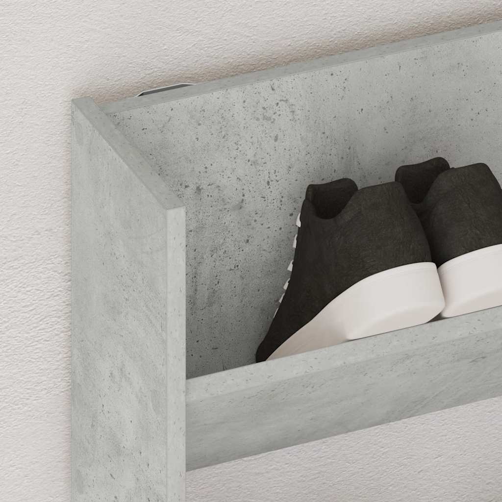 Pantofar de perete, gri beton, 80x18x90 cm, PAL