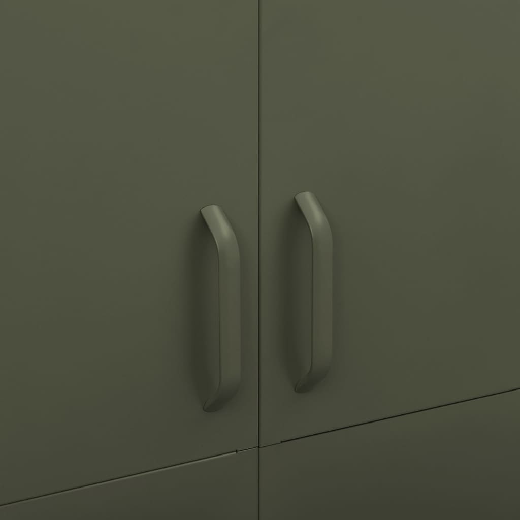 Șifonier, verde măslniu, 90x50x180 cm oțel