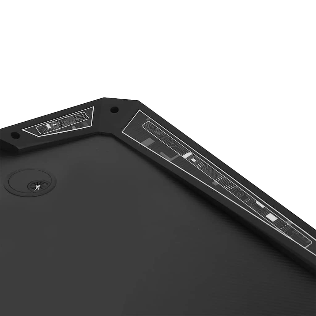 Birou de gaming cu picioare formă Y, negru, 110x60x75 cm, LED