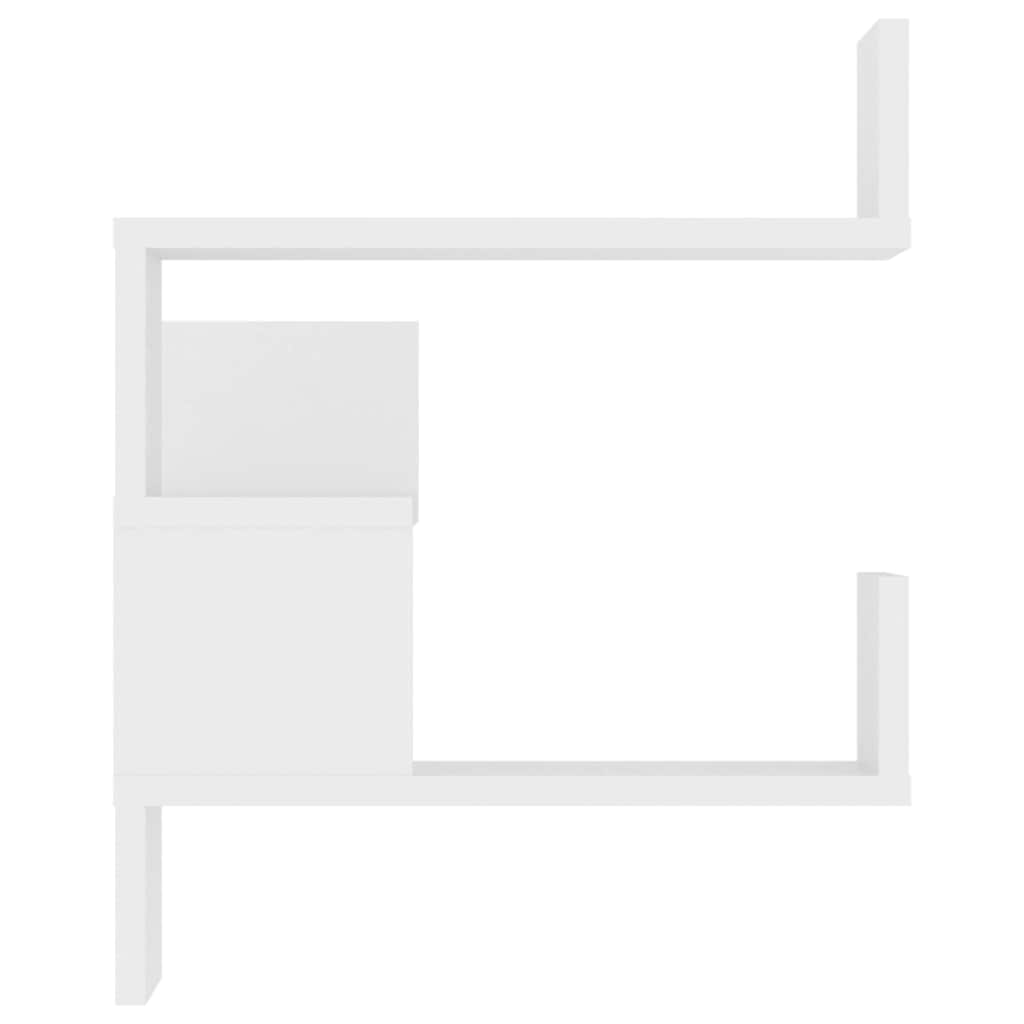 Rafturi de perete pe colț, 2 buc., alb, 40x40x50 cm PAL