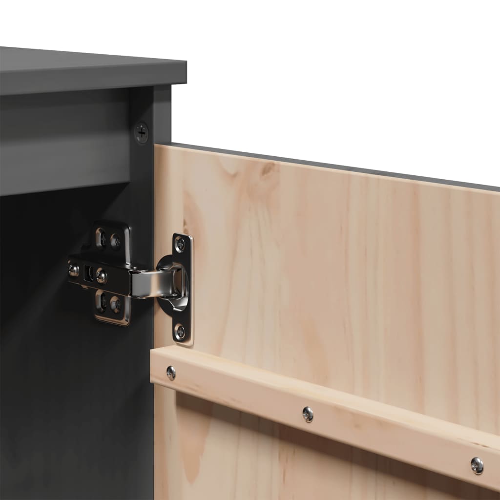 Dulap lateral, gri, 60x36x65 cm, lemn masiv de pin