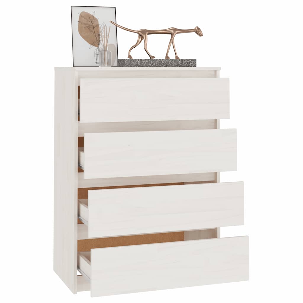 Dulap lateral, alb, 60x36x84 cm, lemn masiv de pin