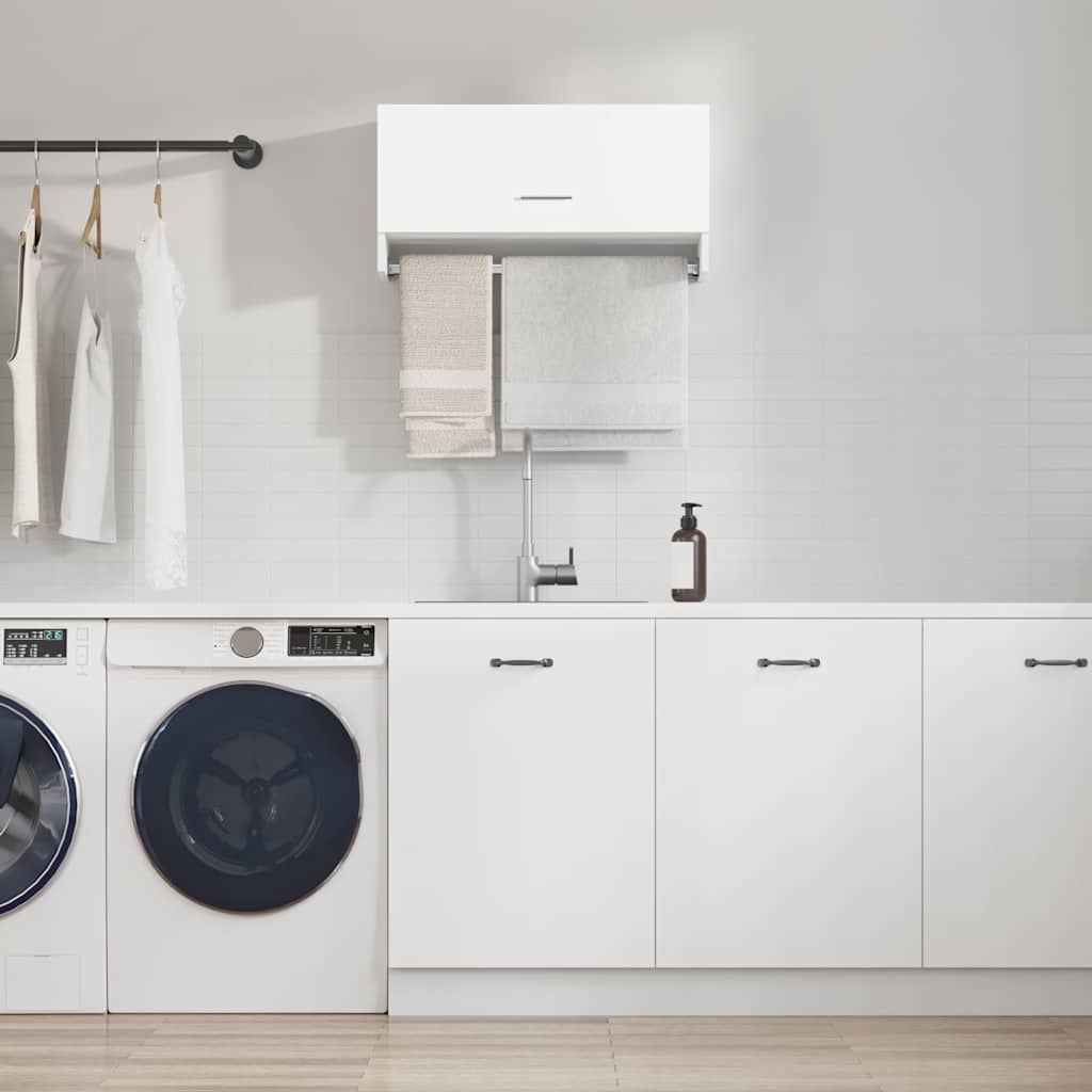 Șifonier, alb extralucios, 70x32,5x35 cm, PAL