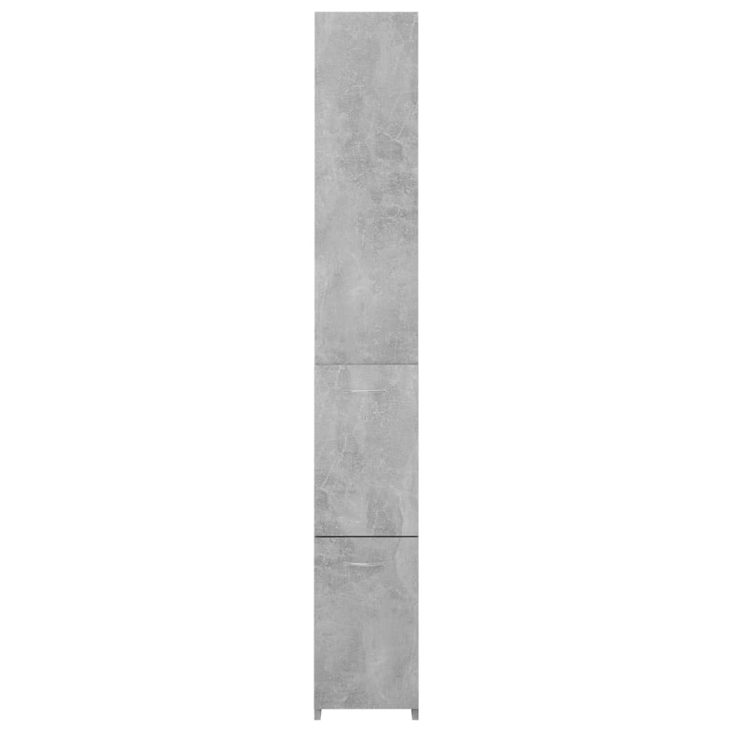 Dulap de baie, gri beton, 25x26,5x170 cm, lemn prelucrat
