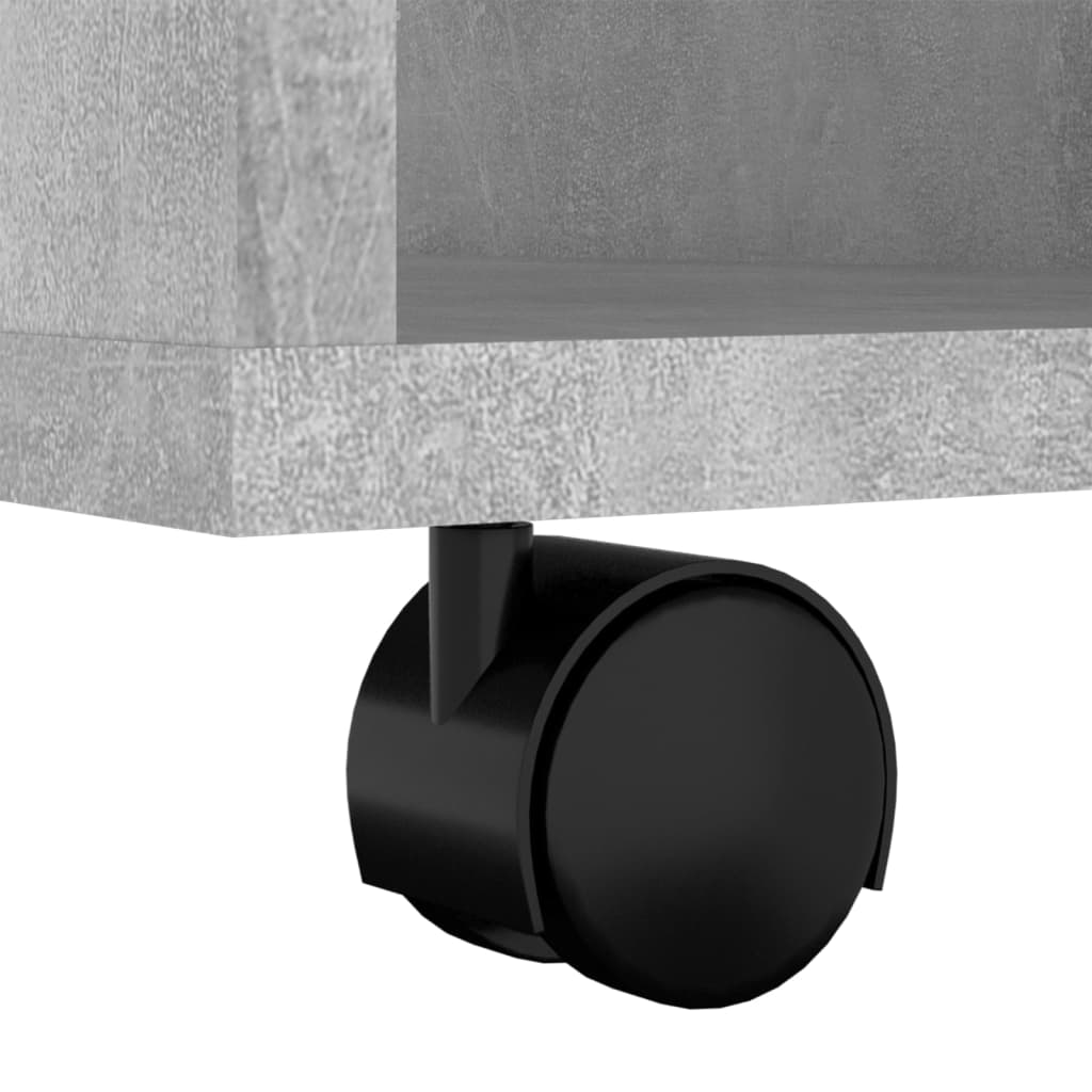 Dulap cu roți, gri beton, 60x35x75 cm, PAL