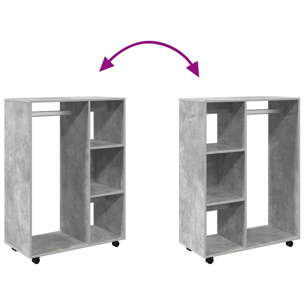 Șifonier, gri beton, 80x40x110 cm, PAL