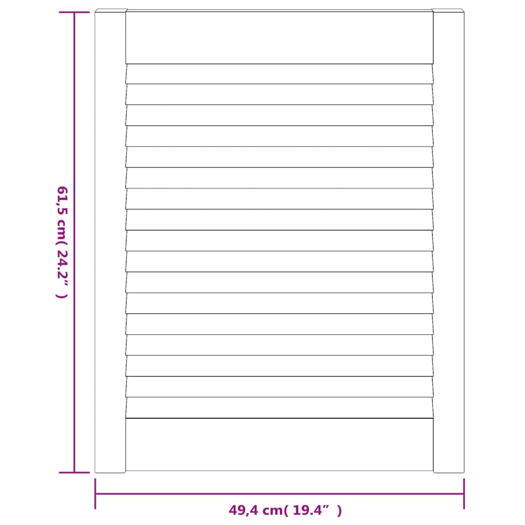 Uși dulap design lambriu 2 buc. alb 61,5x49,4 cm lemn masiv pin