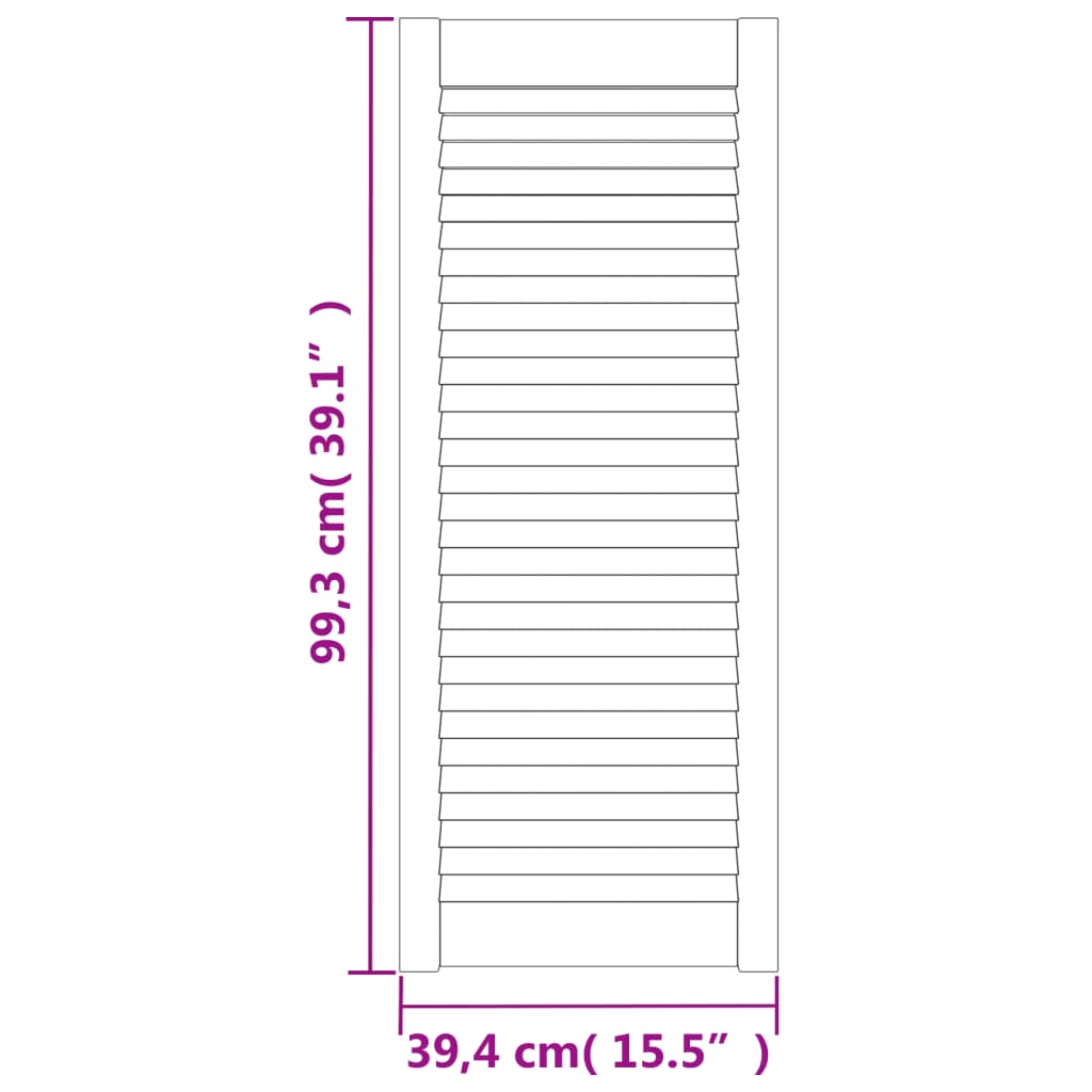 Uși dulap design lambriu 2 buc. alb 99,3x39,4 cm lemn masiv pin