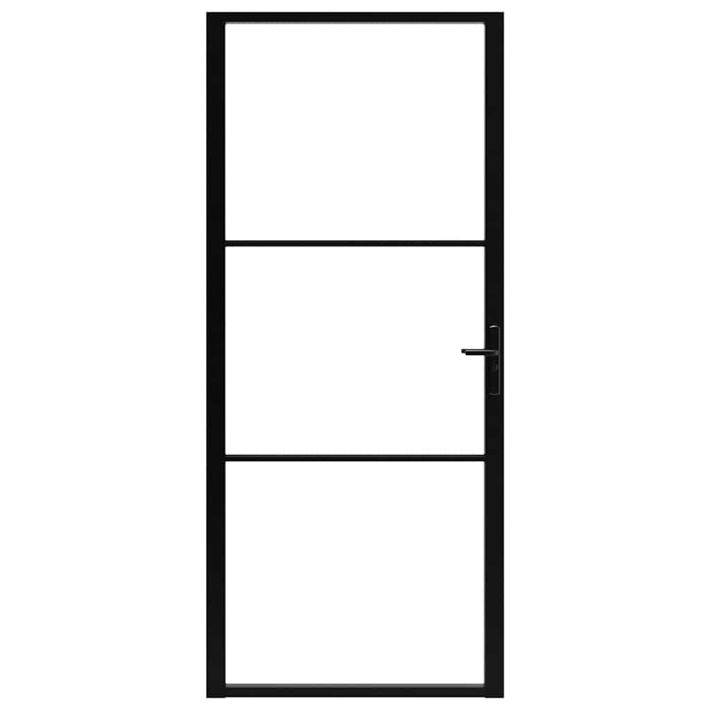 Ușă de interior, negru, 102,5x201,5 cm, sticlă ESG și aluminiu