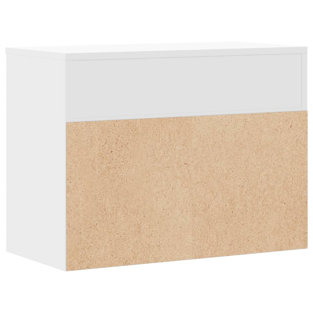 Banchetă pantofar, alb, 60x30x45 cm, PAL