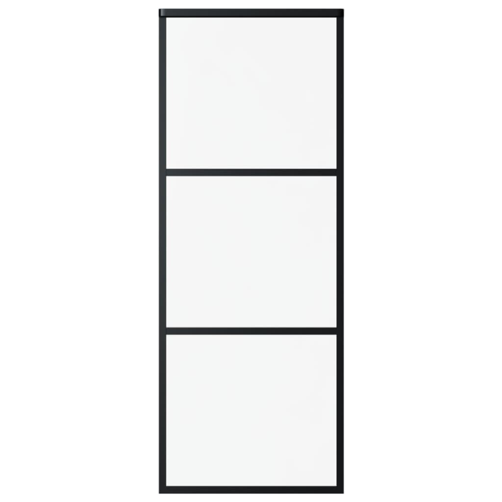 Ușă glisantă cu set feronerie, 76x205 cm, sticlă ESG/aluminiu