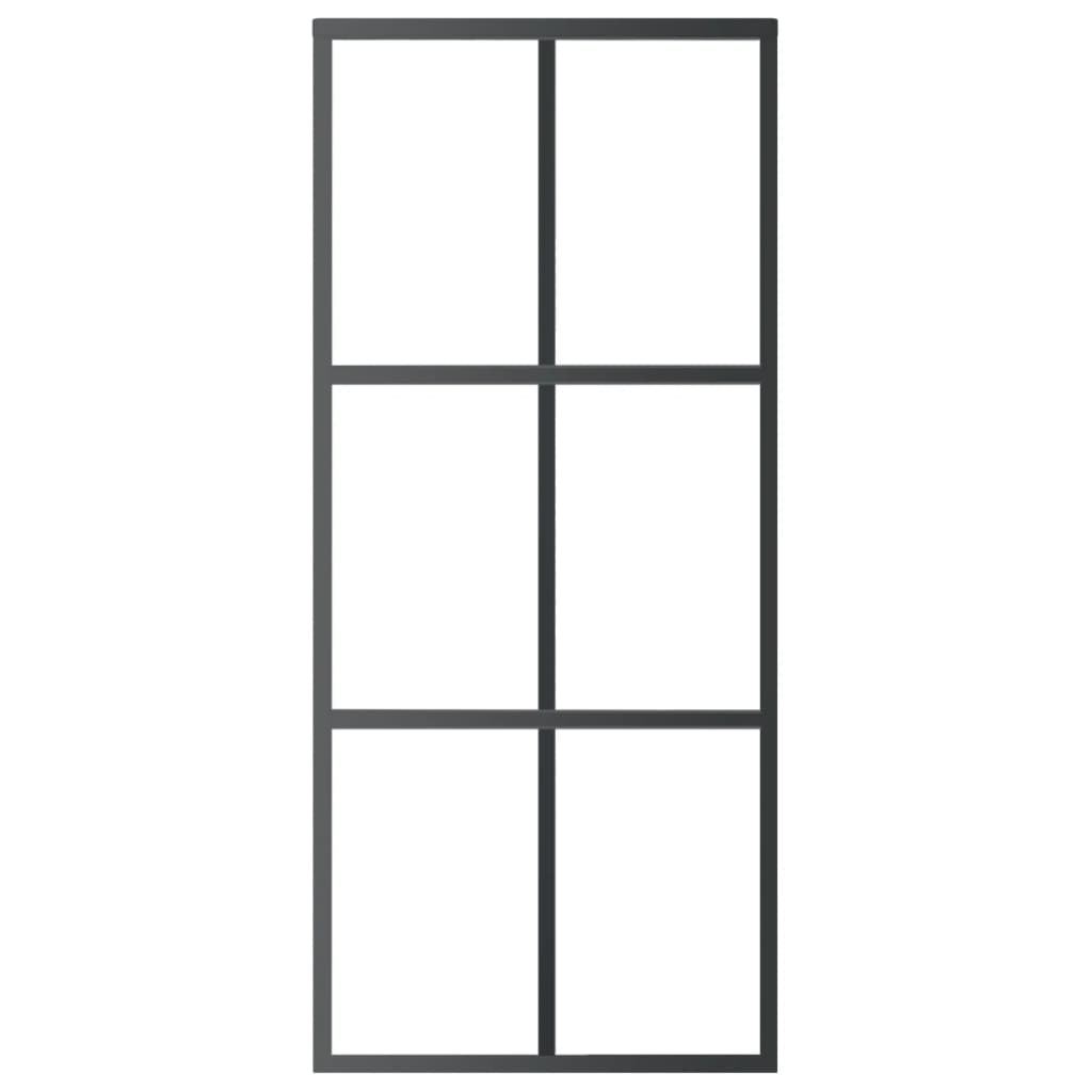 Ușă glisantă cu set feronerie, 90x205 cm, sticlă ESG/aluminiu